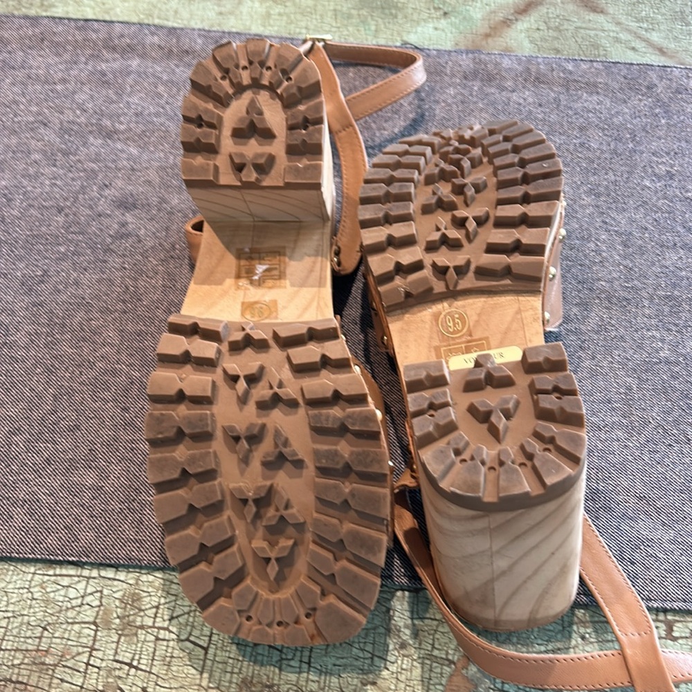 Steve Madden Ocala Tan Platform Lug Sole Block Heel Sandals Size 9.5 - Picture 7 of 7